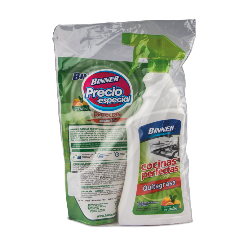QUITAGRASA COCINAS PERFECTAS 500 ML + DOYPACK 500 ML