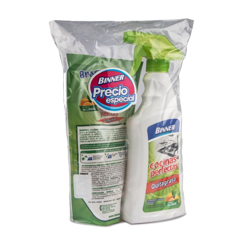 QUITAGRASA COCINAS PERFECTAS 500 ML + DOYPACK 500 ML 2