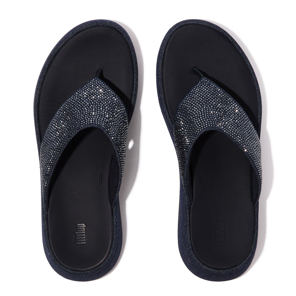 F-Mode Sandalias Dedo Denim y Hotfix - Denim Oscuro