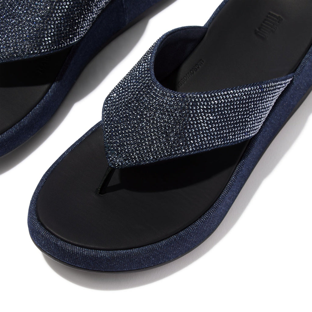 F-Mode Sandalias Dedo Denim y Hotfix - Denim Oscuro