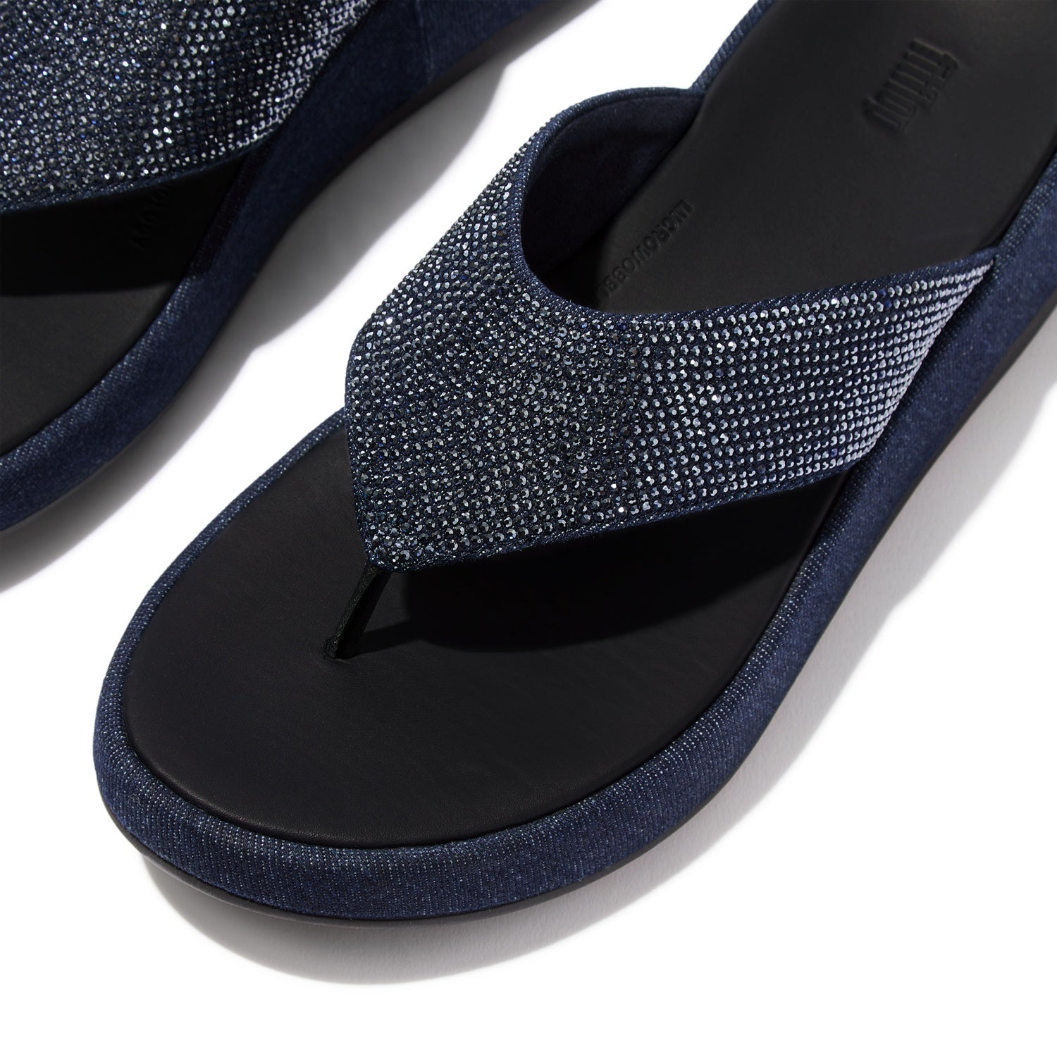 F-Mode Sandalias Dedo Denim y Hotfix - Denim Oscuro
