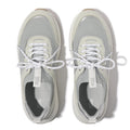 F-MODE  Zapatillas Flatform de Gamuza/Punto con Cordones - Blanco Urbano/Gris